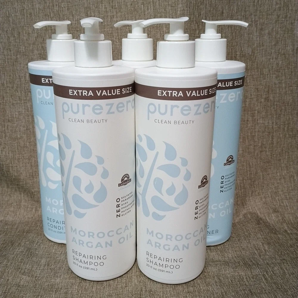 Lot of 5 - Purezero Moroccan Argan Oil Repair Shampoo(2) & Conditioner(3) 20oz